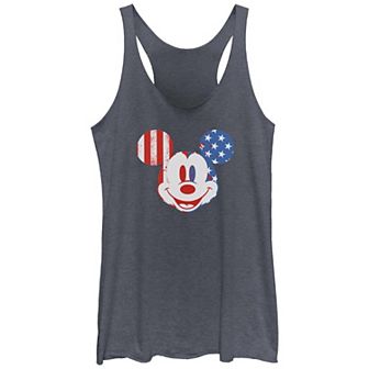 Disney's Mickey Mouse Juniors' USA Flag Print Graphic Racerback Tank
