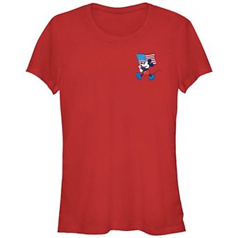 Disney's Mickey Mouse Juniors' Waving USA Flag Graphic Tee