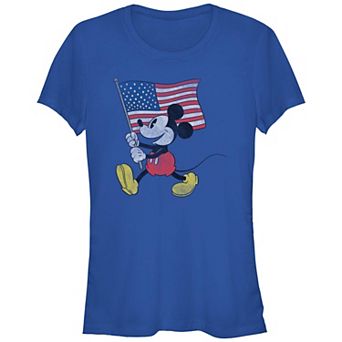 Disney's Mickey Mouse Juniors' Waving USA Flag Graphic Tee