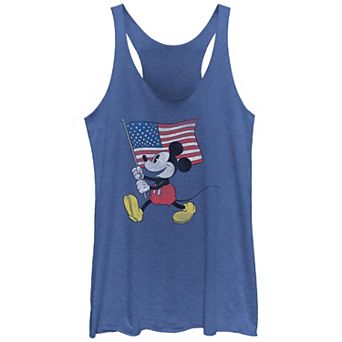 Disney's Mickey Mouse Juniors' Waving USA Flag Graphic Racerback Tank