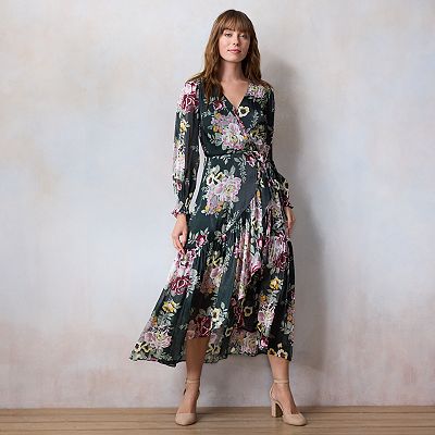 Women s LC Lauren Conrad Floral Long Wrap Maxi Dress