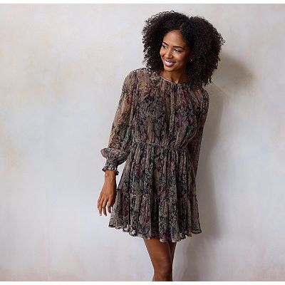 Women's LC Lauren Conrad Pleat Neck Mini Party Dress