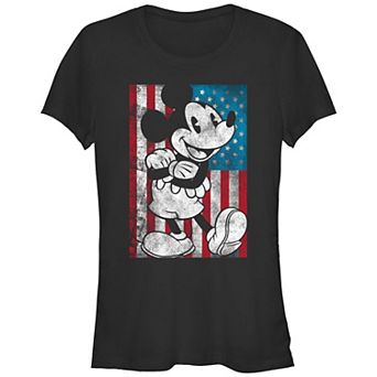 Disney's Mickey Mouse Juniors' USA Distressed Style Graphic Tee