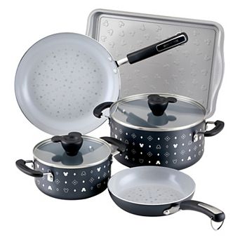 Farberware Disney 7 pc Monochrome Ceramic Nonstick Cookware Set
