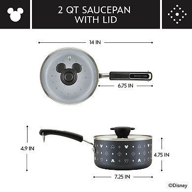 Farberware Disney 2-qt. Monochrome Ceramic Nonstick Saucepan with Lid