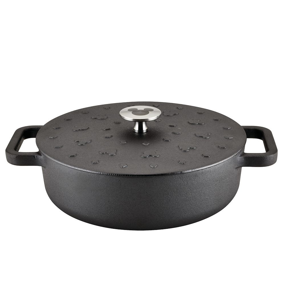Farberware Disney 3-qt. Monochrome Pre-Seasoned Cast Iron Shallow Casserole