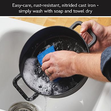 Farberware Disney 3-qt. Monochrome Pre-Seasoned Cast Iron Shallow Casserole