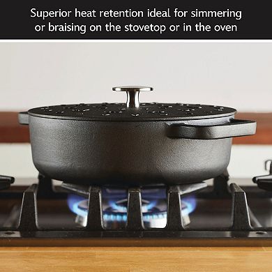 Farberware Disney 3-qt. Monochrome Pre-Seasoned Cast Iron Shallow Casserole