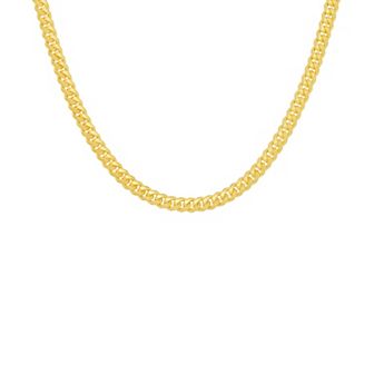 PRIMROSE Sterling Silver Diamond Cut Miami Cuban Chain Necklace