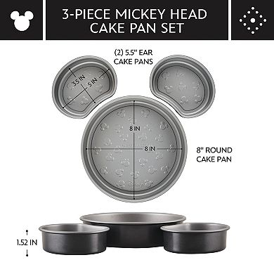 Farberware Disney Bake with Mickey Mouse 3-piece Nonstick Mickey Head Cake Pan Set