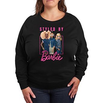 Plus Size Barbie Styled By Barbie French Terry Graphic Long Sleeve Tee