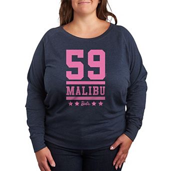 Plus Size 59 Malibu Barbie French Terry Graphic Long Sleeve Tee