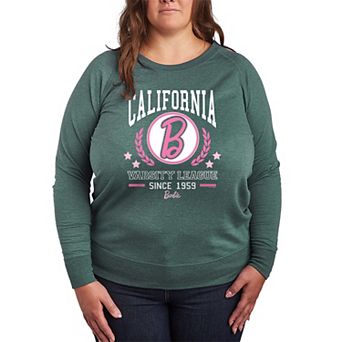Plus Size Barbie Varsity League French Terry Graphic Long Sleeve Tee