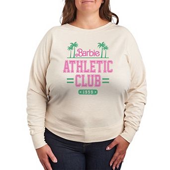 Plus Size Barbie Athletic Club French Terry Graphic Long Sleeve Tee
