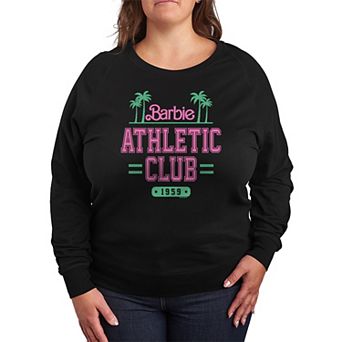 Plus Size Barbie Athletic Club French Terry Graphic Long Sleeve Tee
