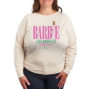 Plus Size Barbie Los Angeles French Terry Graphic Long Sleeve Tee