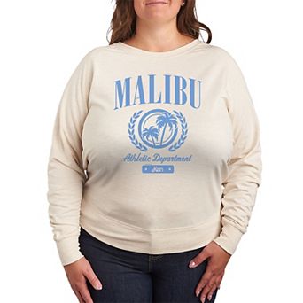 Plus Size Barbie Malibu Athletic French Terry Graphic Long Sleeve Tee