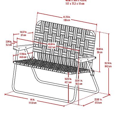 Rio Camp & Go Outdoor Double Wide Loveseat Web Folding Chair