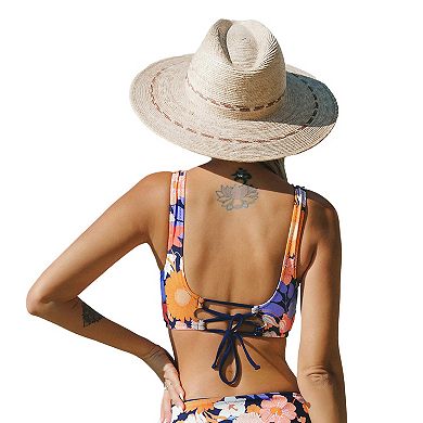 Women's Cupshe Wrap-Front Lace Back Swim Bralette