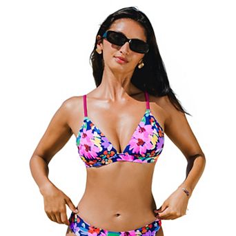 Women's Cupshe Alegria Lace-Up Floral Swim Top