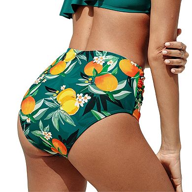 Women's Cupshe Shirred High Waist Bikini Bottoms