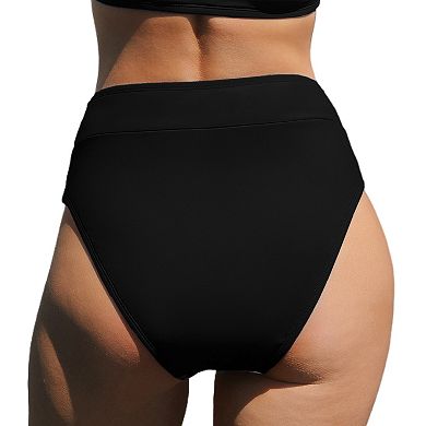 Women's Cupshe Paneled Super High Waist Bikini Bottoms