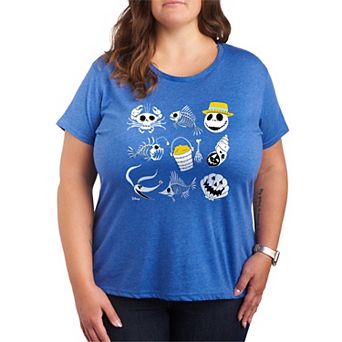 Disney's The Nightmare Before Christmas Plus Size Beach Essentials Grid Graphic Tee