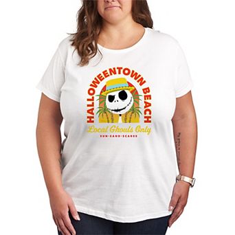 Disney's The Nightmare Before Christmas Jack Skellington Plus Size Halloweentown Beach Graphic Tee