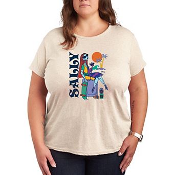 Disney's The Nightmare Before Christmas Sally Plus Size Skateboarding Graphic Tee