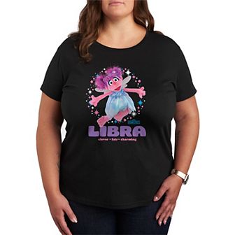 Plus Size Sesame Street Abby Libra Short Sleeve Graphic Tee