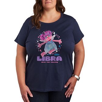 Plus Size Sesame Street Abby Libra Short Sleeve Graphic Tee