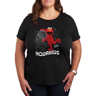 Plus Size Sesame Street Elmo Short Sleeve Graphic Tee