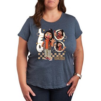 Plus Size Sesame Street JI Young Leo Short Sleeve Graphic Tee