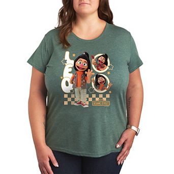 Plus Size Sesame Street JI Young Leo Short Sleeve Graphic Tee