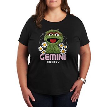 Plus Size Sesame Street Oscar Gemini Energy Short Sleeve Graphic Tee