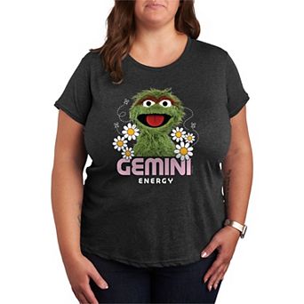 Plus Size Sesame Street Oscar Gemini Energy Short Sleeve Graphic Tee