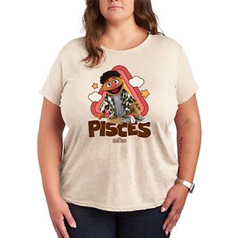 Plus Size Women's Sesame Street Pisces Tamir Short Sleeve Graphic Tee