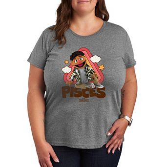 Plus Size Women's Sesame Street Pisces Tamir Short Sleeve Graphic Tee