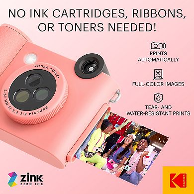Kodak Smile+ Wireless 2x3 Digital Instant Print Camera With Effect Lenses & Zink Technology