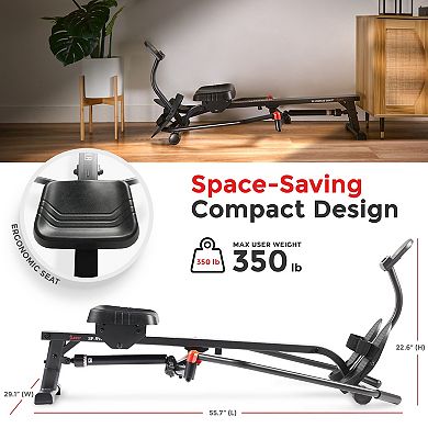 Sunny Health & Fitness Smart Compact Full Motion Rowing Machine
