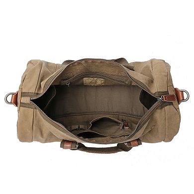 Tsd Brand Forest Leather Weekender Duffel
