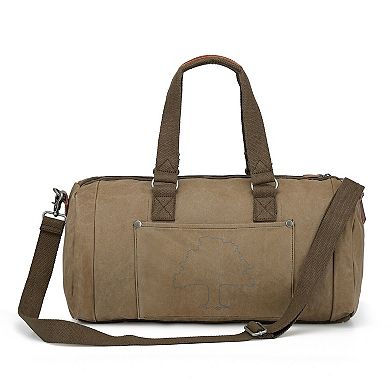 Tsd Brand Forest Leather Weekender Duffel
