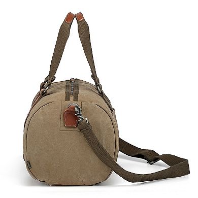 Tsd Brand Forest Leather Weekender Duffel