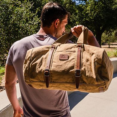 Tsd Brand Forest Leather Weekender Duffel