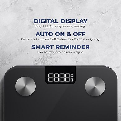 Sunny Health & Fitness Smart Body Weight & BMI Composition Scale with Free SunnyFit App