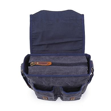 Tsd Brand Turtle Ridge 4-pocket Leather Crossbody