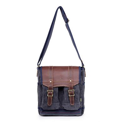 Tsd Brand Turtle Ridge 4-pocket Leather Crossbody