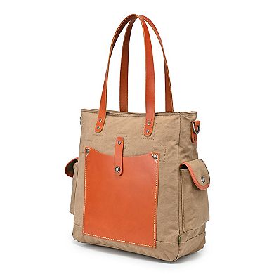Tsd Brand Super Horse Leather Convertible Tote