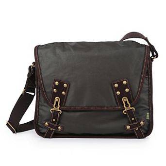 Tsd Brand Dolphin Studded Leather Messenger