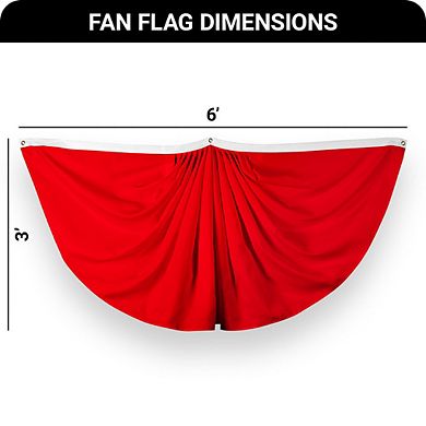 G128 Solid Color Pleated Fan Flag Printed 150d Polyester Brass Grommets